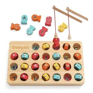 Coogam Wooden Magnetic Fishing Game Development Toy for Eye /Hand Skill /Memory